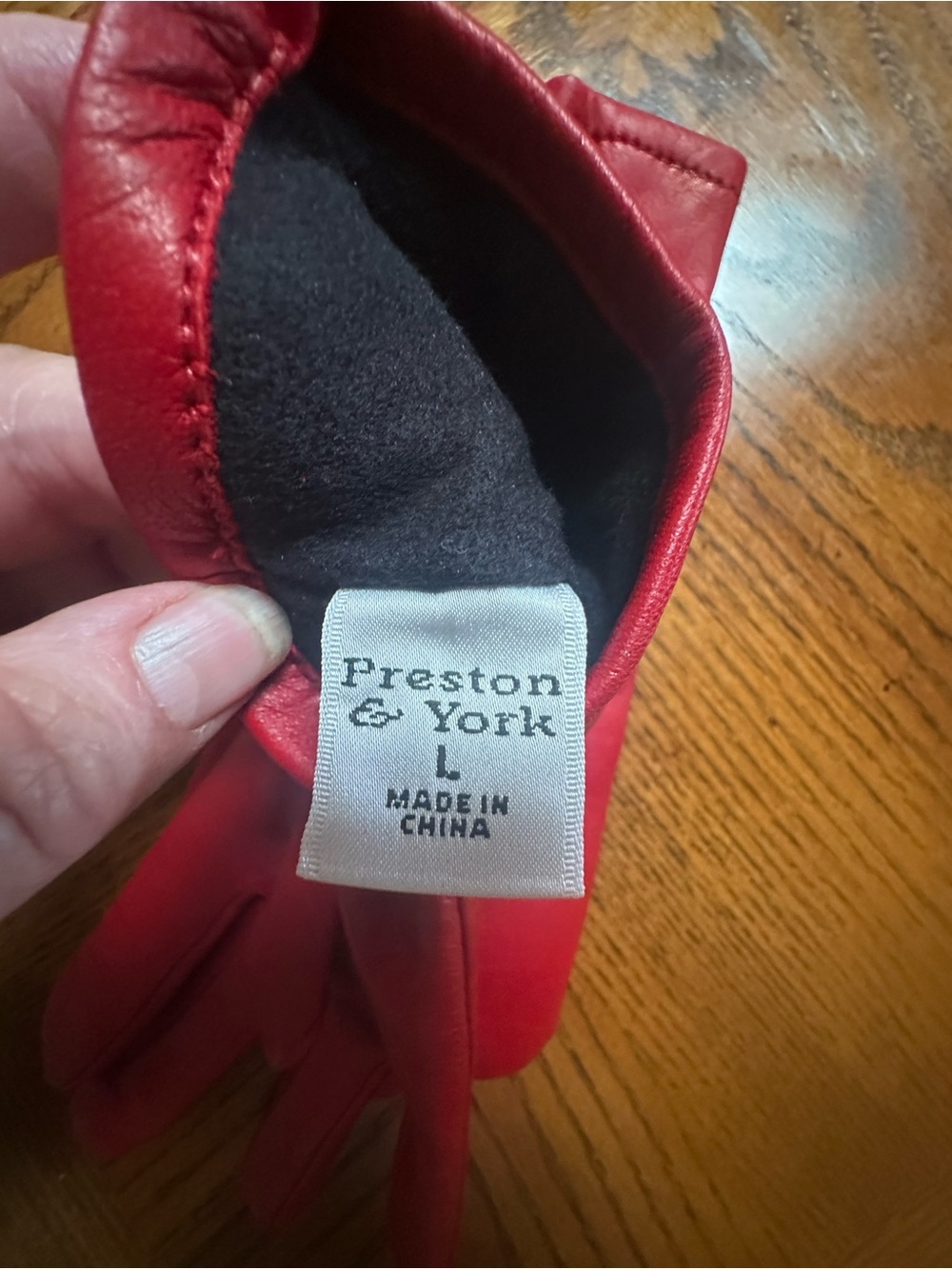 Preston & York Red Leather Women's Gloves - Picture 6 of 8